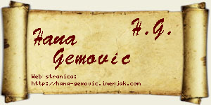 Hana Gemović vizit kartica